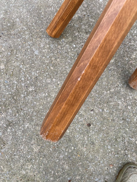 Image 1 of Rustic Brutalist tripod wooden stool 1950