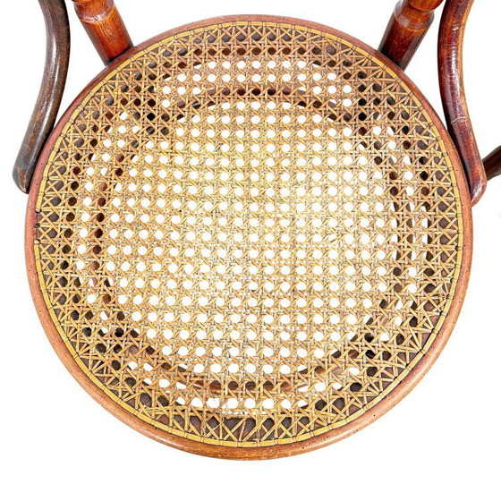 Image 1 of Set of two antique Fischel bentwood chairs – Viennese café chairs – webbing seats