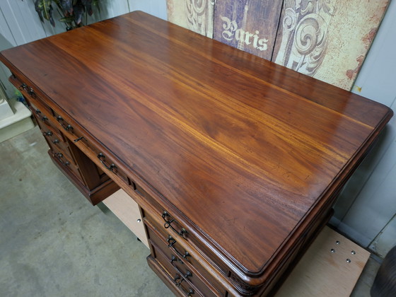 Image 1 of Classic Teak double-sided writing desk partner desk dimensions: 161x90m and 79cm high.