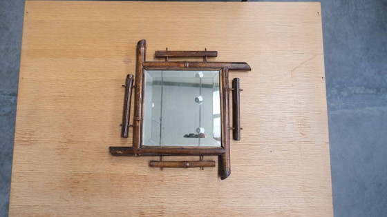 Image 1 of Miroir mural vintage « BAMBOO SPEIL » style milieu du siècle