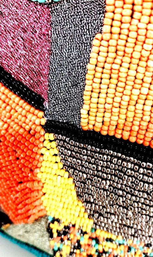 Handmade Beaded Clutch – Colorful Boho Purse with Tassels – Unique Evening BagJulklapp,Christmasgift