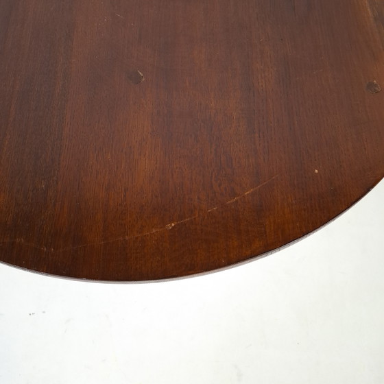 Image 1 of Vintage salontafel wabi sabi brutalist rond hout bruin