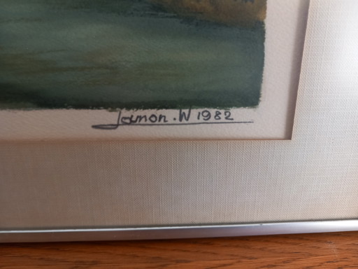 Rural landscape "End of a summer day" signed LAMON Walter 1982