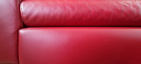 Image 1 of Montel Red Leather 2.5 Seater Sofa