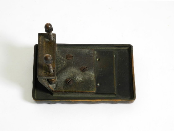 Image 1 of Maniglia a spinta brutalista in bronzo massiccio e pesante degli anni '70 di Alpan Germania