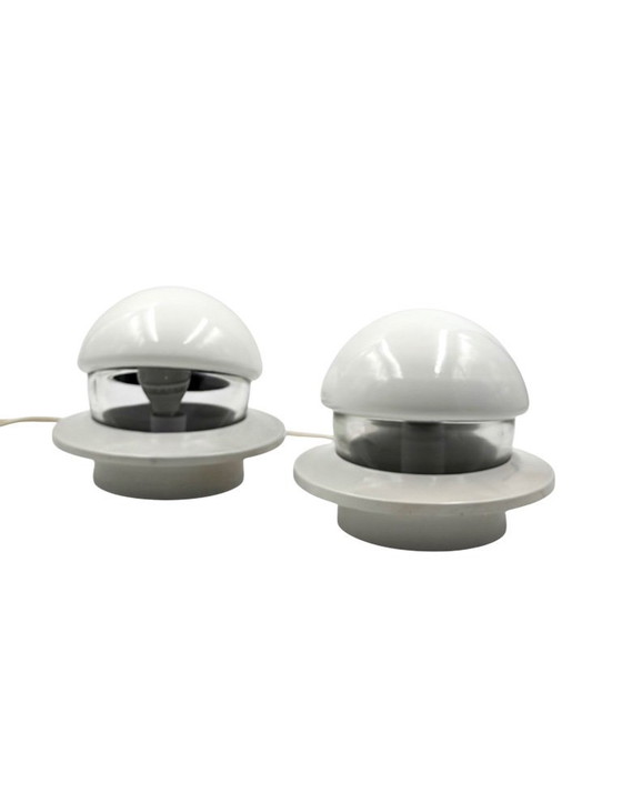 Image 1 of Space age set of 2 bedside table lamps, Italy, 1970