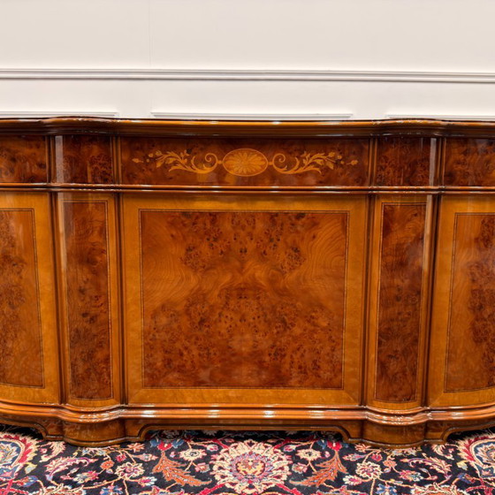 Antique Classic Italian Desk with Back Panel – Wood, Brass (photo 9 of 20)