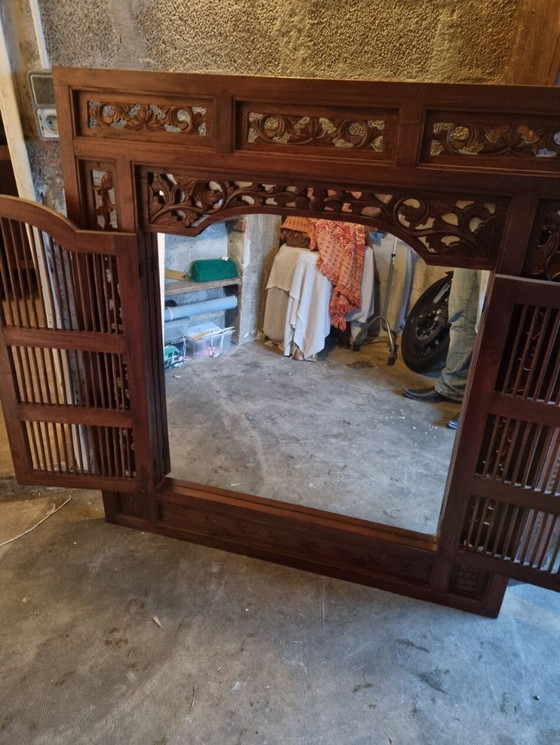 Image 1 of Balinese mirror with shutters, Wood Indonesia 120X130cm