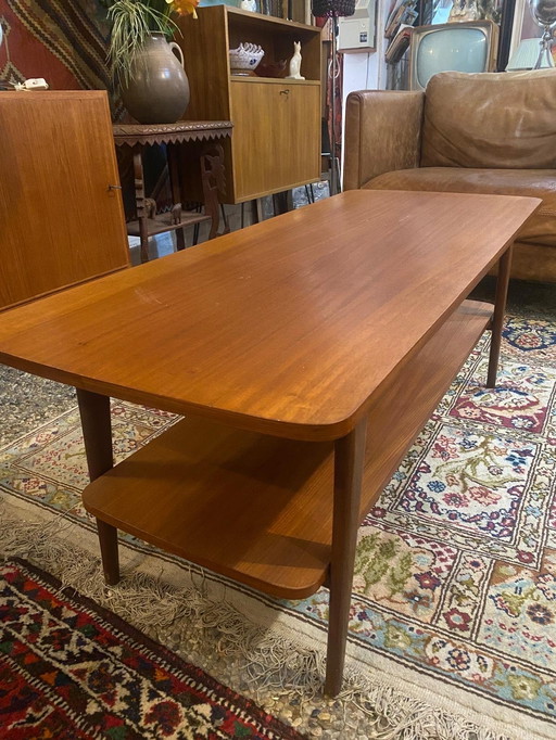 Mahonie houten salontafel della metà del secolo 