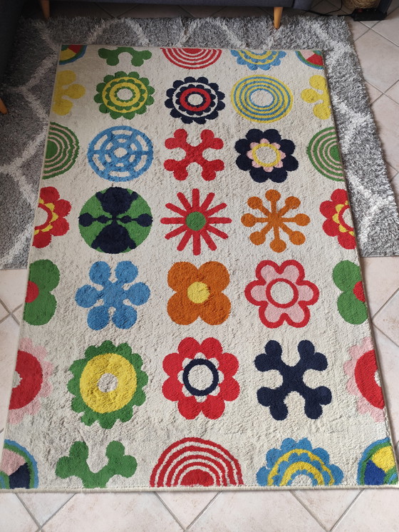 Image 1 of Tappeto vintage IKEA “Lusy Blom” – 133 × 195 cm – raro e colorato