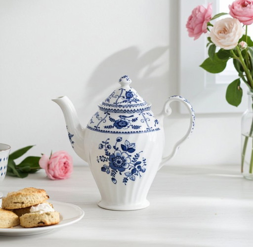 Antique Teapot Johnson Brothers Blue Indies 
