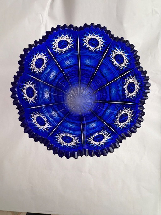 Kobalt Blue Crystal Cut Vase – vazen (photo 2 of 5)