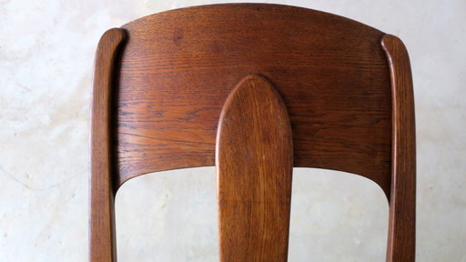 Art Nouveau Side Chair in Oak and Royal Purple Velvet, 1900s
