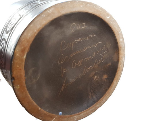 Image 1 of XL Vintage CERAMANO Keramische Handvat Vaas "Pergamon" Decor - Hanns Welling Ontwerp, West-Duits Aardewerk 1960