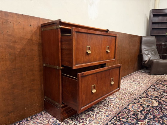 Original Globe Wernicke Filing Cabinet – Wood, Brass (photo 7 of 11)