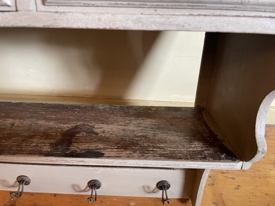 Image 1 of Grande scaffale da parete, scaffale da cucina con ciotole, stile antico francese