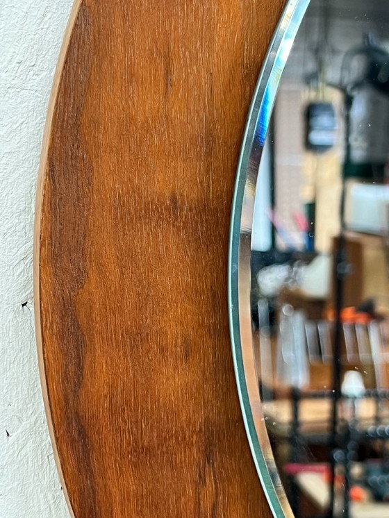 Image 1 of Vintage Danish Teak Mirror, Round, 1970s