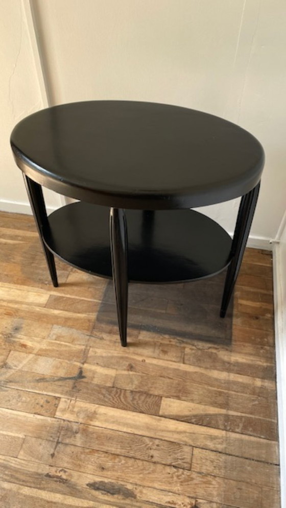 Image 1 of Art Deco Black Wood Console Table