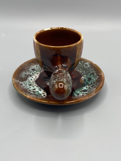Bougeoir portatif en céramique de Vallauris – Émaux Flambés – decoratieve objecten, Ceramic, Rustic (photo 2 of 8)