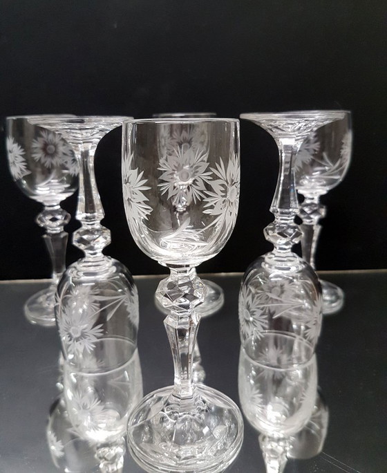 Image 1 of 6x Bicchieri di cristallo al piombo / Vetreria Poděbrady