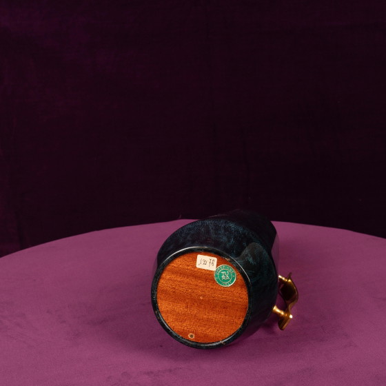 Aldo Tura Mod. 1278D Gedecoreerde Blauwe Geitenleren Perkament Thermoskan Italië 1950 – Decoratieve objecten (photo 18 of 18)