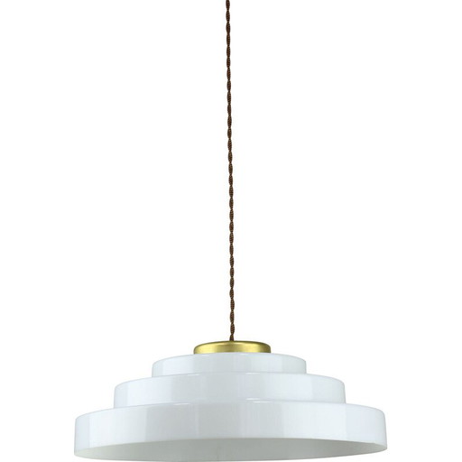 Vintage Cascade hanglamp van messing en plexiglas