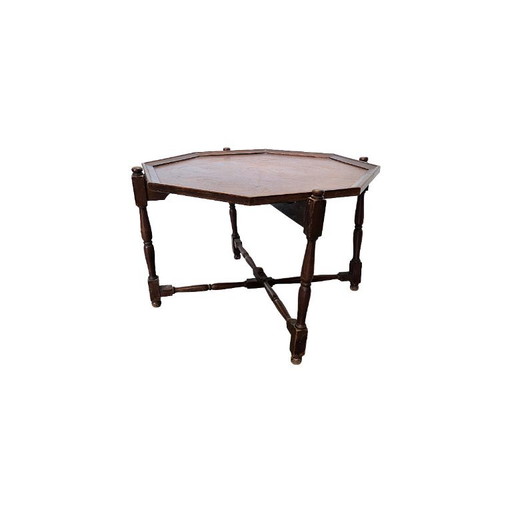 Table d'appoint pliante anglaise ancienne, datant d'environ 1900. – bijzettafels, Wood (photo 2 of 5)