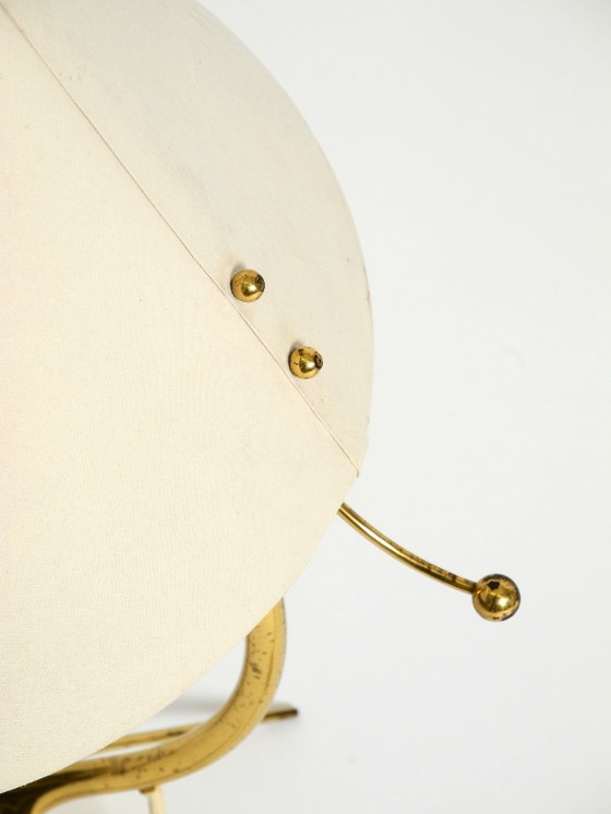 Image 1 of Beautiful large mid-century modern brass crow's foot table lamp by Kalmar Austria