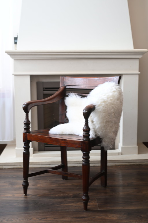 Antique English Armchair of Solid Wood