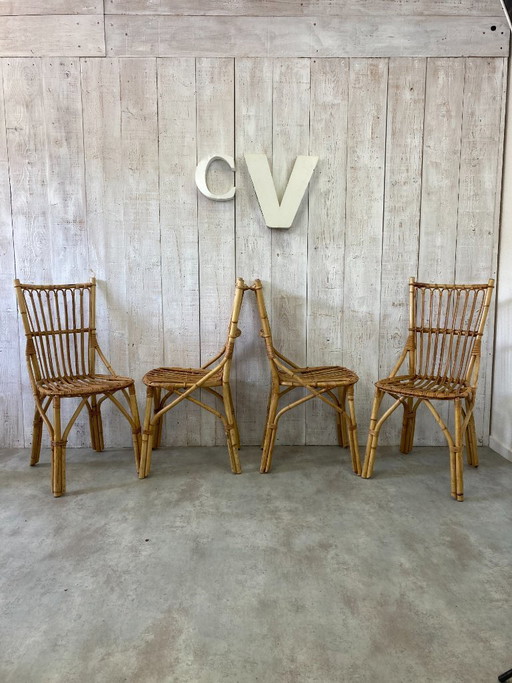 4 rattan chairs from the 80s