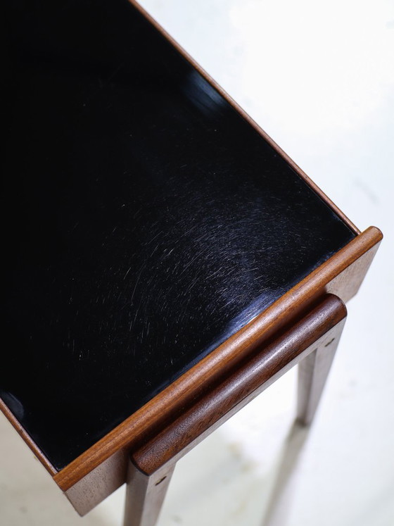 Image 1 of Set di comodini Arne Vodder in teak vetro nero danese vintage