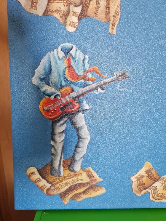 Image 1 of Surreal painting by Italian artist Alessandro Sala, hand-signed, 50x70 cm