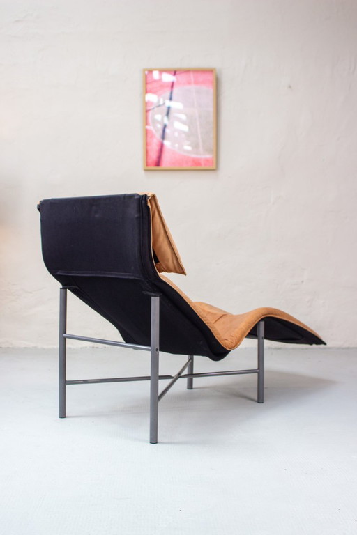 Poltrona lounge IKEA Skye vintage in pelle anni '90