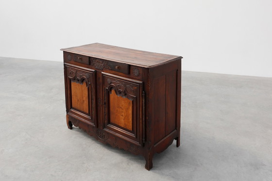 Image 1 of Rare French provincial carved cabinet or buffet with great patina, dated 1841