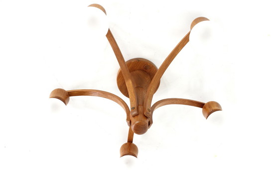 Image 1 of Como nueva Domus Danish Mid Century Teak Chandelier / Lámpara de araña, lámpara de techo de la vendimia