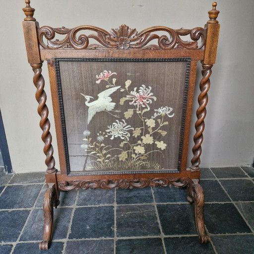 Ecran de cheminée en bois