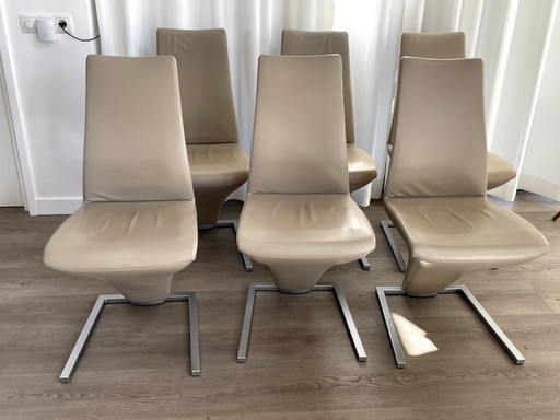 6 pieces Rolf Benz dining chairs model 7800