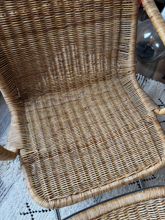 Fauteuil Dirk van Sliedregt avec support. tabouret – Rattan (photo 4 of 5)