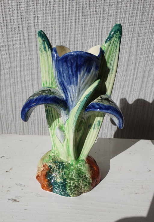 Shorter&Sons Staffordshire vase IRIS hand painted
