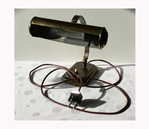 Reading lamp, brass, art deco, fully functional