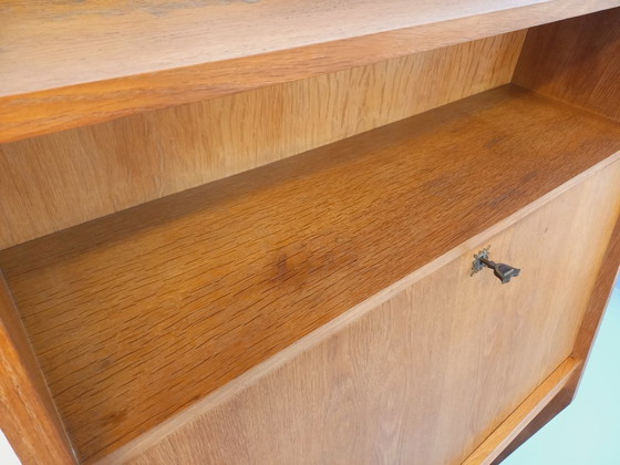Image 1 of Meuble secrétaire bibliothèque de rangement vintage en bois de chêne des années 60
