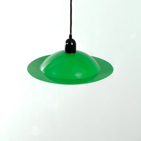 Image 1 of Stilnovo green enamel Lampiatta pendant lamp