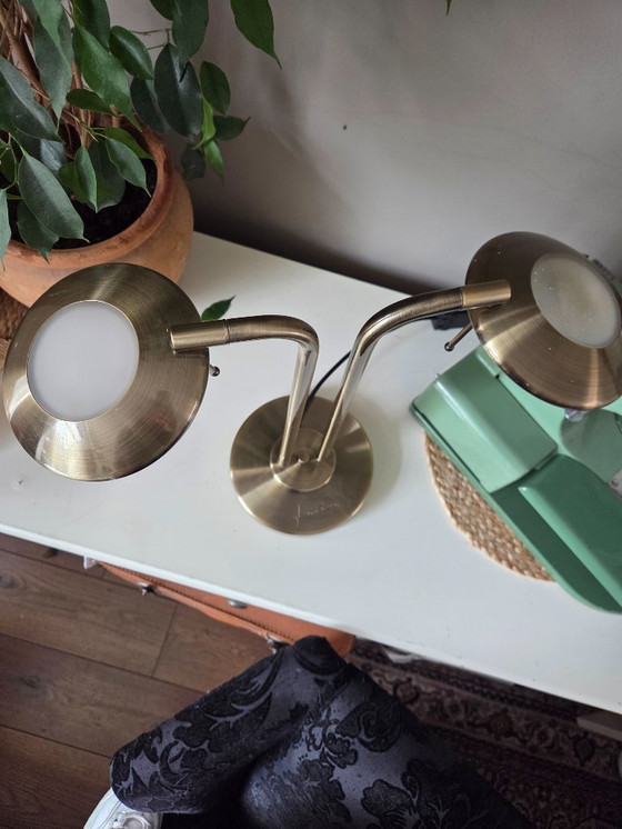 Image 1 of Lampe de table vintage iconique à deux bras, conçue par le célèbre designer néerlandais Jan des Bouvrie