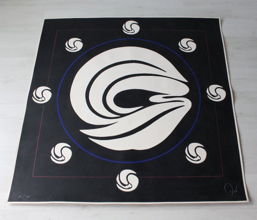 Jack Youngerman - "Mandala (black), 1983" - edition of 75 - signed - (93 x 91 cm)