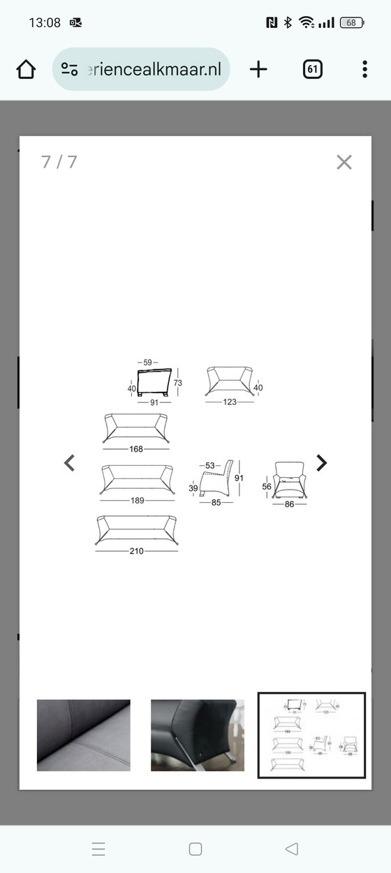 Image 1 of 2x Divano Rolf Benz Nero