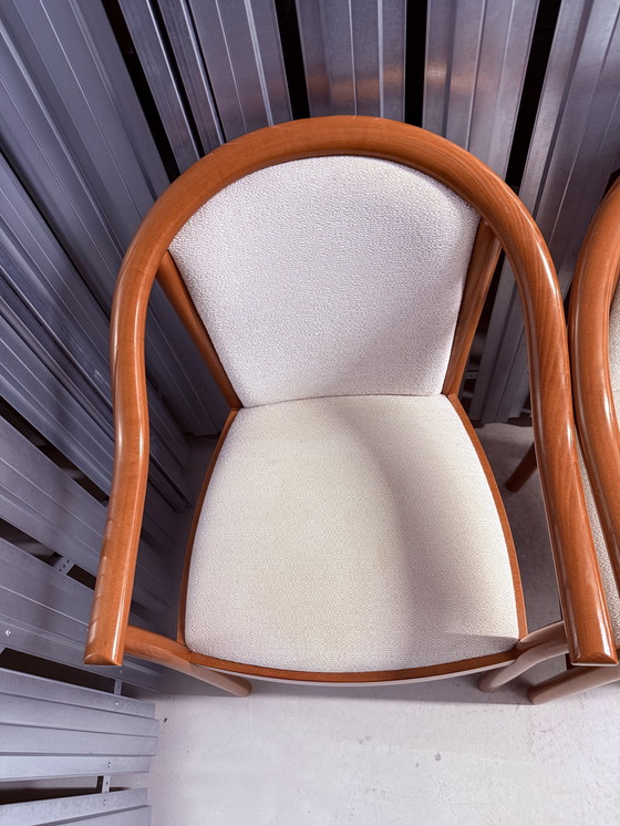 Image 1 of 3x BP Sedie Design „MANUELA“ – Original Made in Italy – Buche Holzstuhl mit Armlehnen 