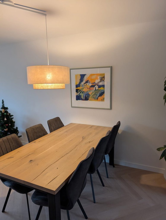 Image 1 of Tavolo da pranzo laccato opaco in rovere con 6 (sei) sedie