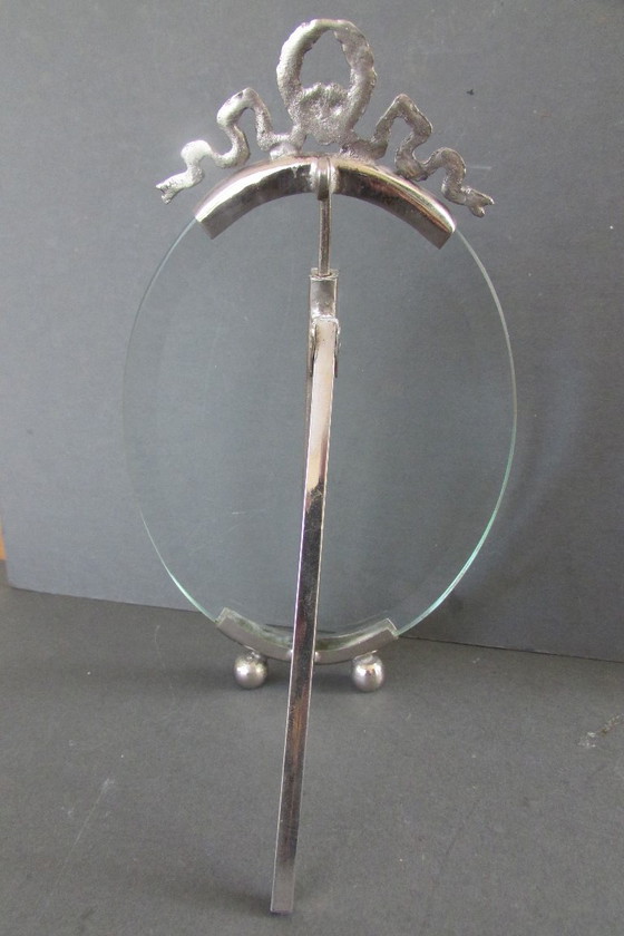 Oval Photo frame Antique (Louis XVI style), Glass, Metal, Silver, Klassiek (photo 3 of 8)