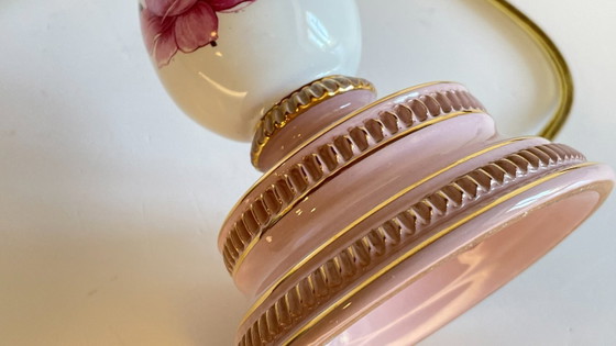 Image 1 of Ceramic Lamp, Italy, Roses and Gold