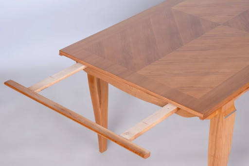 Restored Art Deco Folding Table, by J. Leleu, Oak, Spruce, France, 1920s – eettafels, Metal, Wood (photo 2 of 18)
